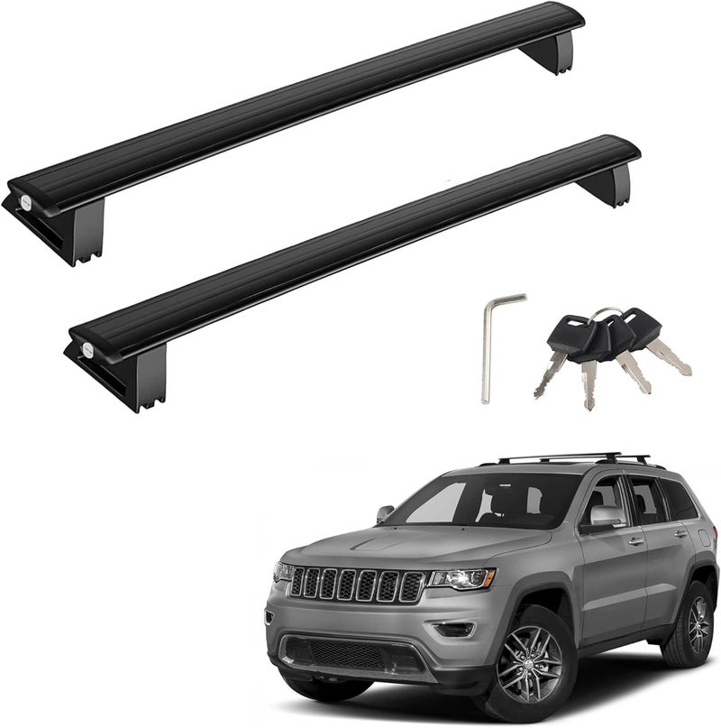 FLYCLE Roof Rack Cross Bars Compatible with 2011-2021 Grand Cherokee with Grooved Side Rails, Luggage Carrier CrossBars for Rooftop Cargo Luggage Kayak Bicycles Canoe with Grooved Side Rails - Image 1
